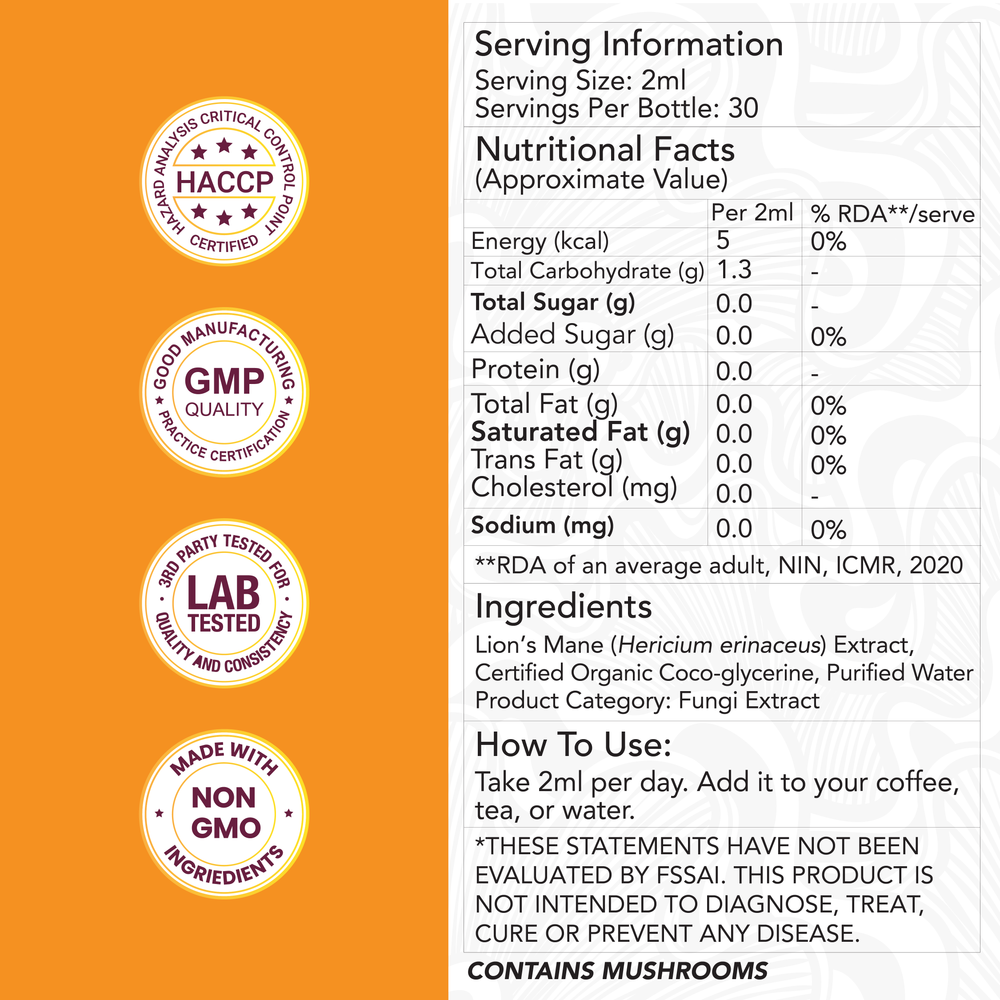 Lion's Mane Mushroom Liquid Extract